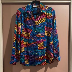 American Vintage Multicolor Mosaic Button Down Shirt